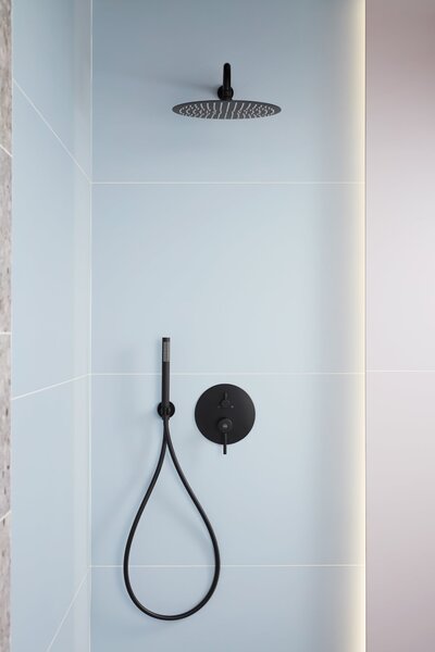 KFA Armatura Moza set de duș ascuns cu duș de ploaie negru 5039-501-81