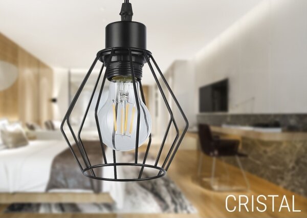 Lustră pe cablu 1xE27/35W/230V d. 18 cm negru