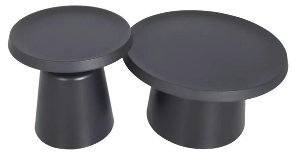 Set 2 masute cafea RODOS, negru mat, metal
