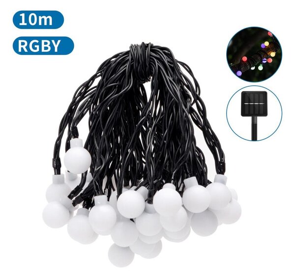 Instalație LED solară decorativă Aigostar 50xLED/8 funcții 12m IP65 multicolor