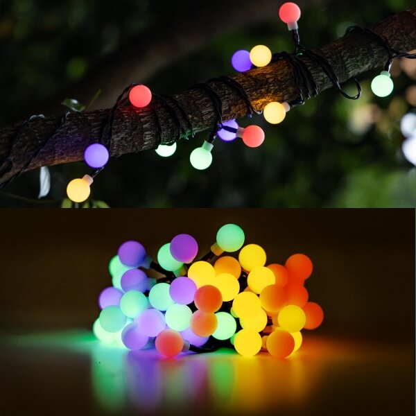 Instalație LED solară decorativă Aigostar 50xLED/8 funcții 12m IP65 multicolor
