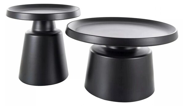 Set 2 masute cafea RODOS, negru mat, metal