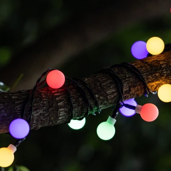 Instalație LED solară decorativă Aigostar 50xLED/8 funcții 12m IP65 multicolor