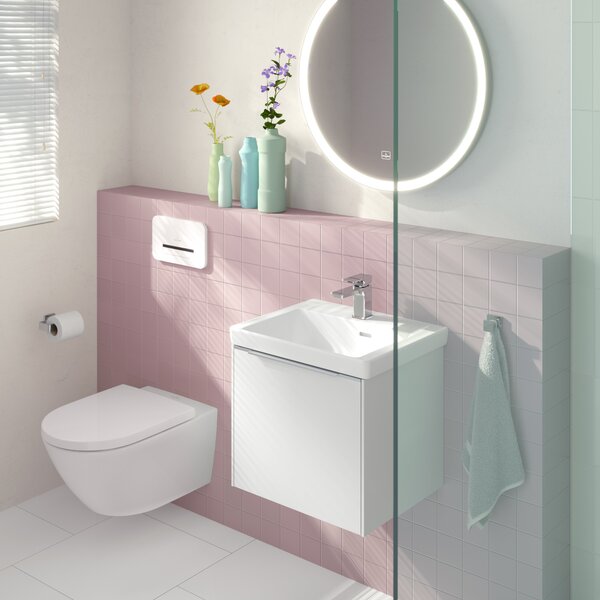 Villeroy & Boch Subway 3.0 set vas și capac agăţat fără margine alb lucios 4670TS01