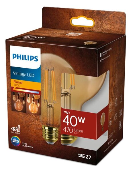 Bec LED Philips VINTAGE G95 E27/7W/230V 1800K