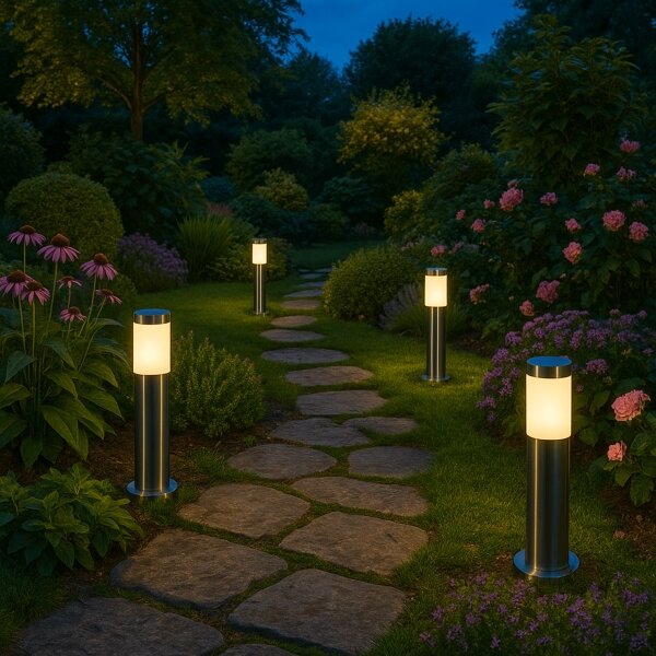 Lampă de exterior BROOKLYN 1xE27/60W/230V 45 cm IP44 crom mat