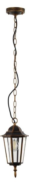 Lustră pe lanț de exterior ARRAIA 1xE27/15W/230V IP44 patină bronz