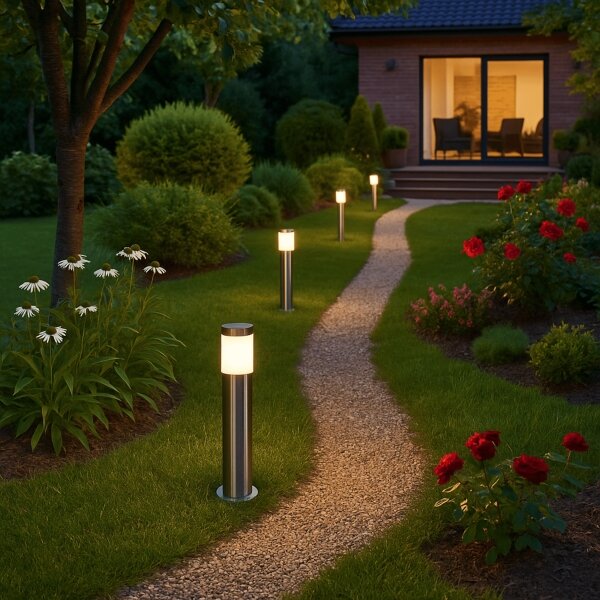 Lampă de exterior BROOKLYN 1xE27/60W/230V 45 cm IP44 crom mat