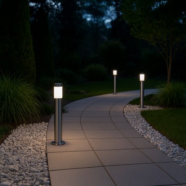 Lampă de exterior BROOKLYN 1xE27/60W/230V 45 cm IP44 crom mat