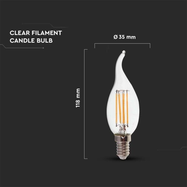 Bec LED FILAMENT E14/4W/230V 6500K