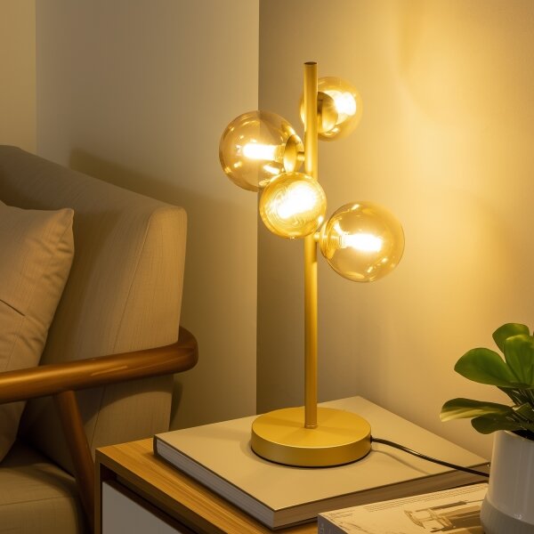 Abajur de rezervă din sticlă pentru lustră, aplică și lampă Brilagi MISTEL, MILLA d. 8 cm auriu