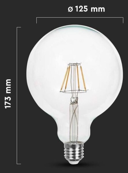 Bec LED FILAMENT G125 E27/10W/230V 6400K