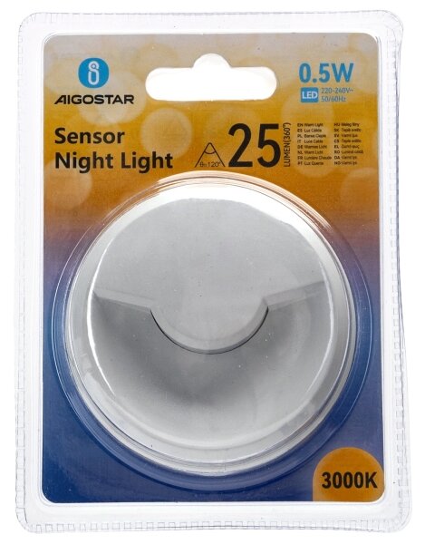 Corp de iluminat LED de veghe cu senzor Aigostar LED/0,5W/230V 3000K