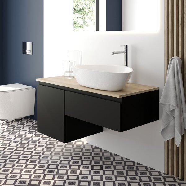 Oltens Vernal dulap 40x45.6x47 cm sub chiuveta pe perete negru mat 60018300