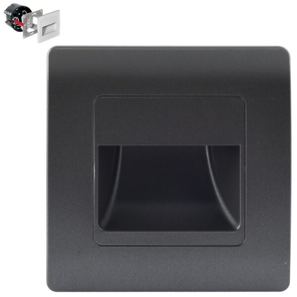Emithor 70438 - LED lampă scări STEP LIGHT LED/1W/230V 4000K negru
