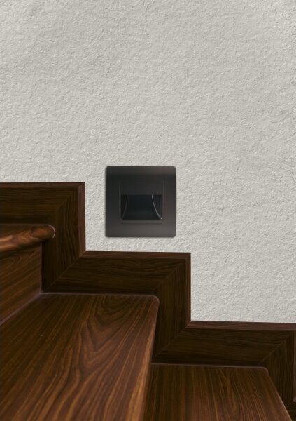 Emithor 70438 - LED lampă scări STEP LIGHT LED/1W/230V 4000K negru