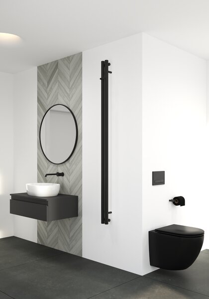Oltens Stang calorifer de baie decorativ 180x9.5 cm negru mat 55010300