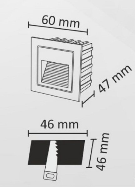 Corp de iluminat LED de exterior pentru scări Q6 LED/3W/230V IP44