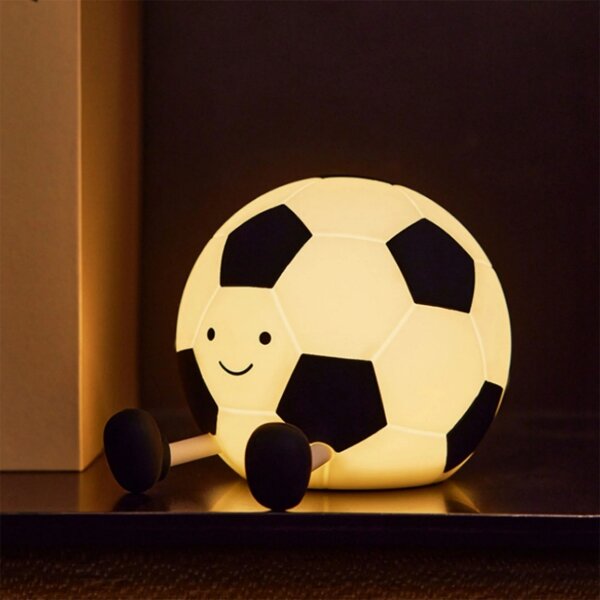 Lampă LED tactilă pentru copii FOOTBALL LED/2W/5V USB 1200 mAh alb/negru