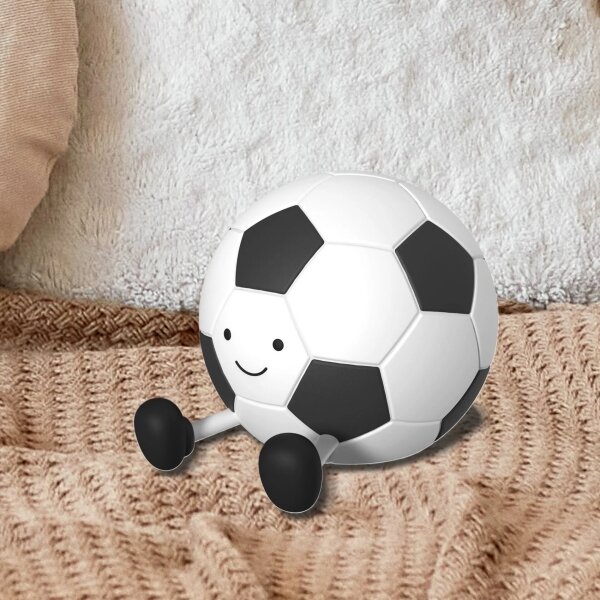Lampă LED tactilă pentru copii FOOTBALL LED/2W/5V USB 1200 mAh alb/negru