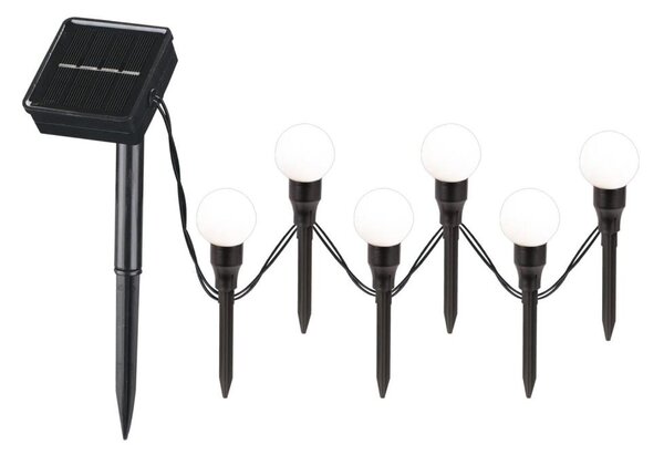 Corp de iluminat LED solar KULKI 6xLED/1,2V 600 mAh 4,3 m IP44 negru/alb