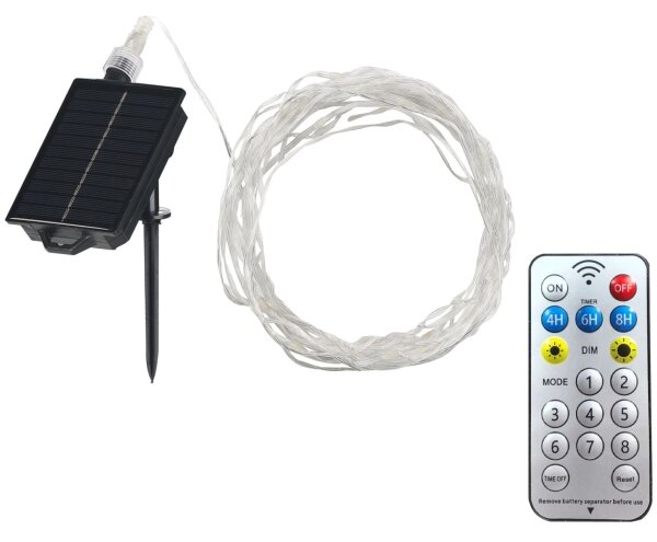 Instalație LED solară decorativă LED/3,7V 1800 mAh 10 m IP44 + telecomandă