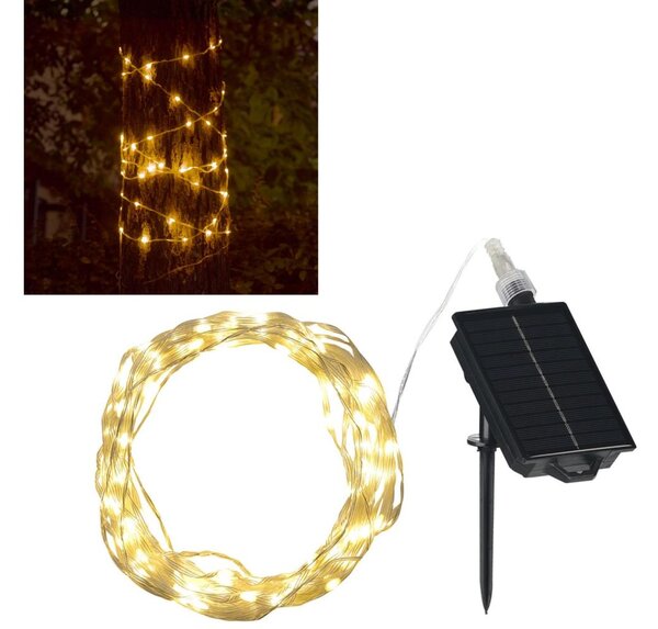 Instalație LED solară decorativă LED/3,7V 1800 mAh 10 m IP44 + telecomandă
