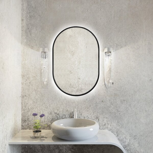 Baltica Design Tiny Border Pastille oglindă 40x95 cm oval cu iluminare negru 5904107904764