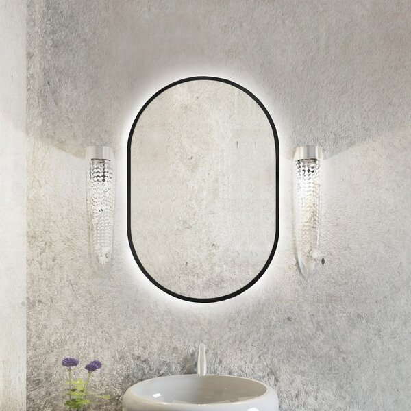 Baltica Design Tiny Border Pastille oglindă 40x95 cm oval cu iluminare negru 5904107904764