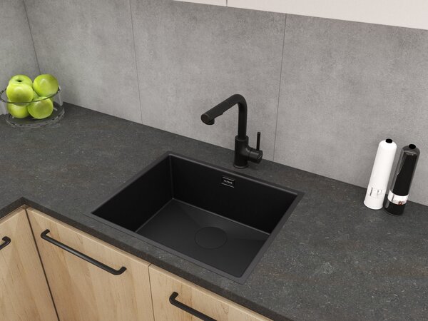Oltens Myvat baterie bucătărie pe picior negru mat 35205300