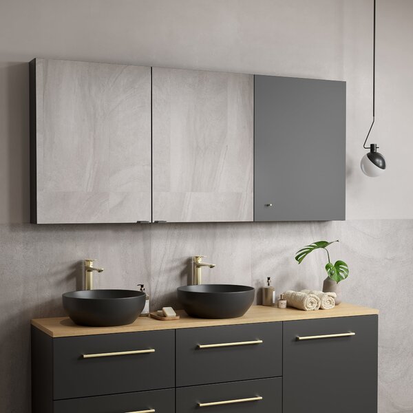 Cersanit Larga dulap 40x14x80 cm laterala pe perete antracit S164-030