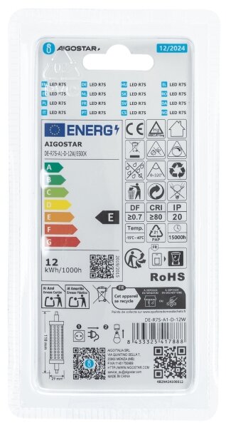 Bec LED dimabil Aigostar R7s/12W/230V 6500K
