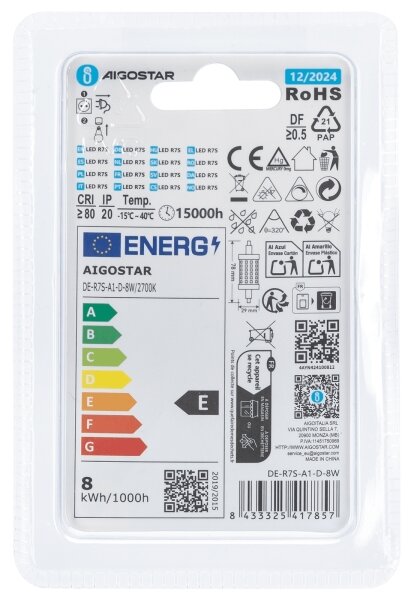Bec LED dimabil Aigostar R7s/8W/230V 2700K