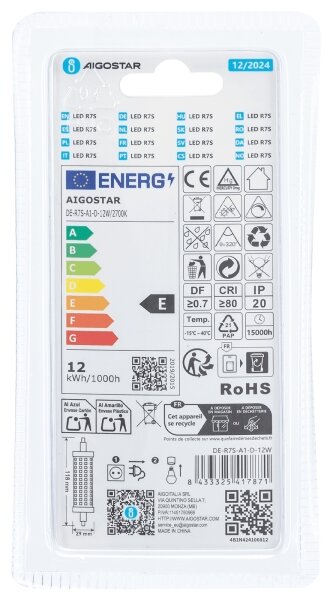 Bec LED dimabil Aigostar R7s/12W/230V 2700K