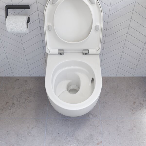 Geberit Selnova vas wc cu capac soft-close agăţat fără margine cu spălare turbionară alb lucios 503.083.00.1