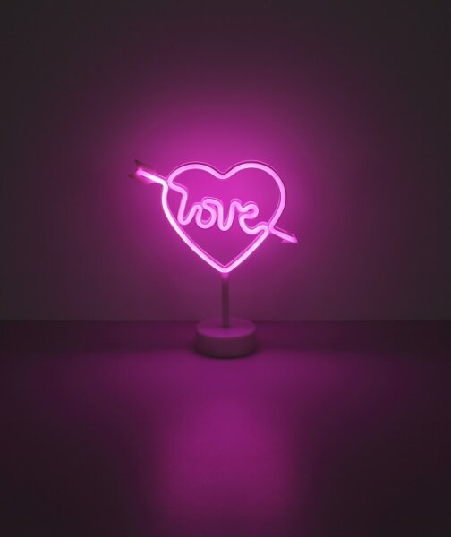 Decorațiune LED neon de masă Globo 28066 ARMOR LED/2W/3xAA inimă