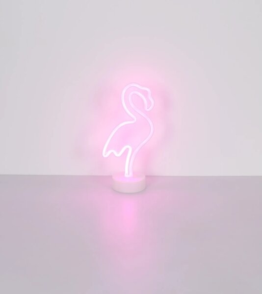 Decorațiune LED neon de masă Globo 28064 FLAMINGO LED/2W/3xAA flamingo