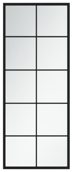 Oglindă de perete, negru, 100x40 cm, metal