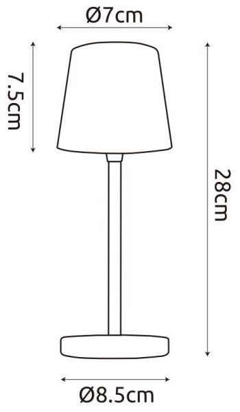 Globo 58482W-LED lampă birou LED 2W/5V 2200mAh IP44 albă, încărcare touch