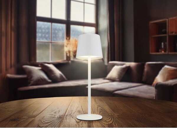 Globo 58482W-LED lampă birou LED 2W/5V 2200mAh IP44 albă, încărcare touch