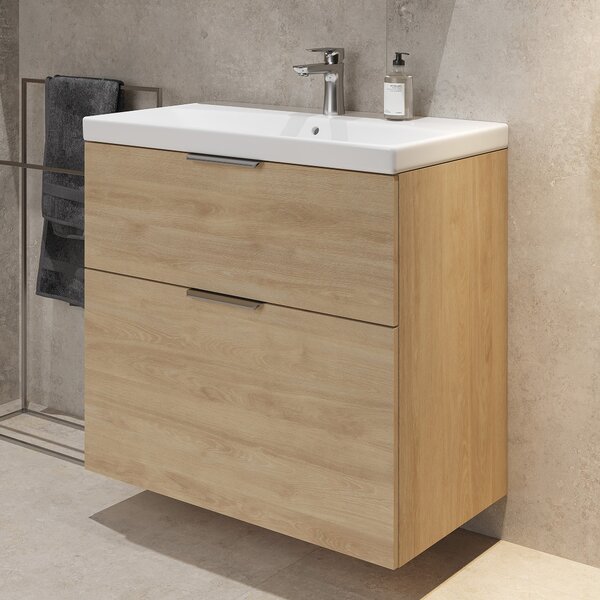 Cersanit City lavoar cu dulap 60 cm stejar S4004-134