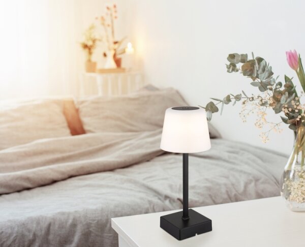 Lampă LED tactilă reîncărcabilă dimabilă de masă Globo 28061S XAYDEN LED/2W/5V 800 mAh negru