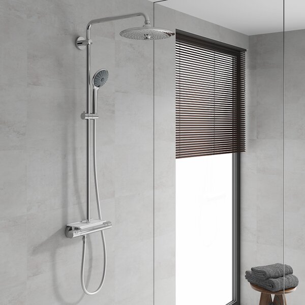 Grohe Vitalio Joy set de duș perete cu termostat cu duș de ploaie crom 26403001