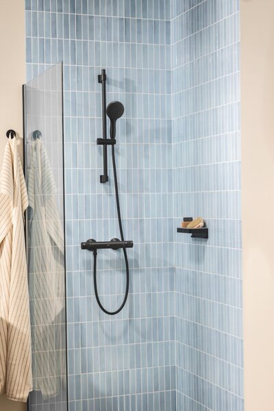 Grohe Precision Flow baterie de duș perete cu termostat negru 348402430