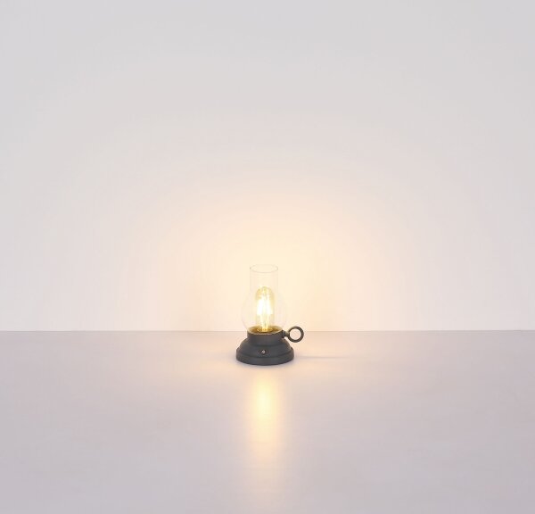 Lampă LED tactilă reîncărcabilă dimabilă de masă Globo 58016A PETRO 1W/3,7V 1200 mAh antracit