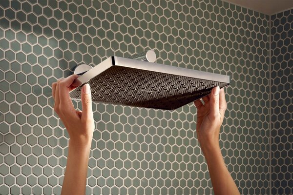 Hansgrohe Activera Q cap de duș 29x18 cm dreptunghiular crom-negru 28739000
