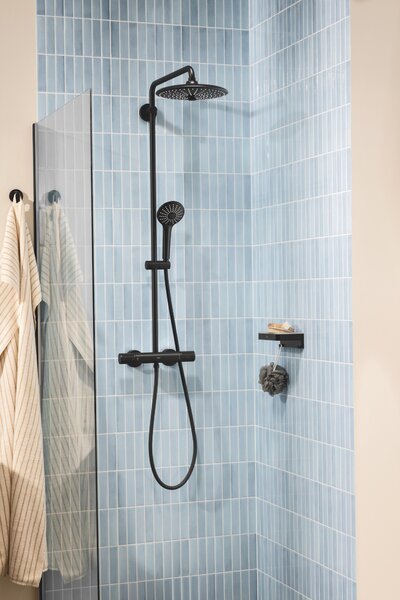Grohe Vitalio Joy set de duș perete cu termostat cu duș de ploaie negru 264032432