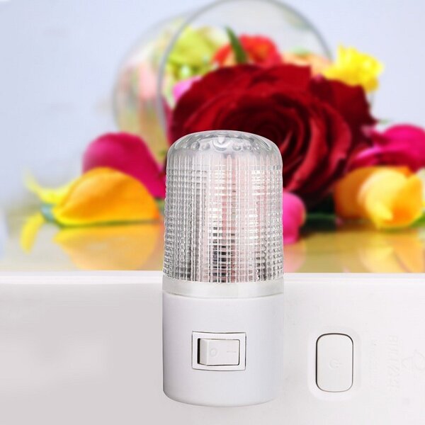 Lampa de veghe alimentare priza, LED, intrerupator, ABS