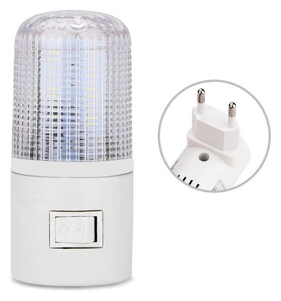 Lampa de veghe alimentare priza, LED, intrerupator, ABS
