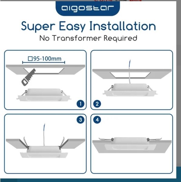 Aigostar - Corp de iluminat LED încastrat 6W/230V 4000K 12x12 cm alb